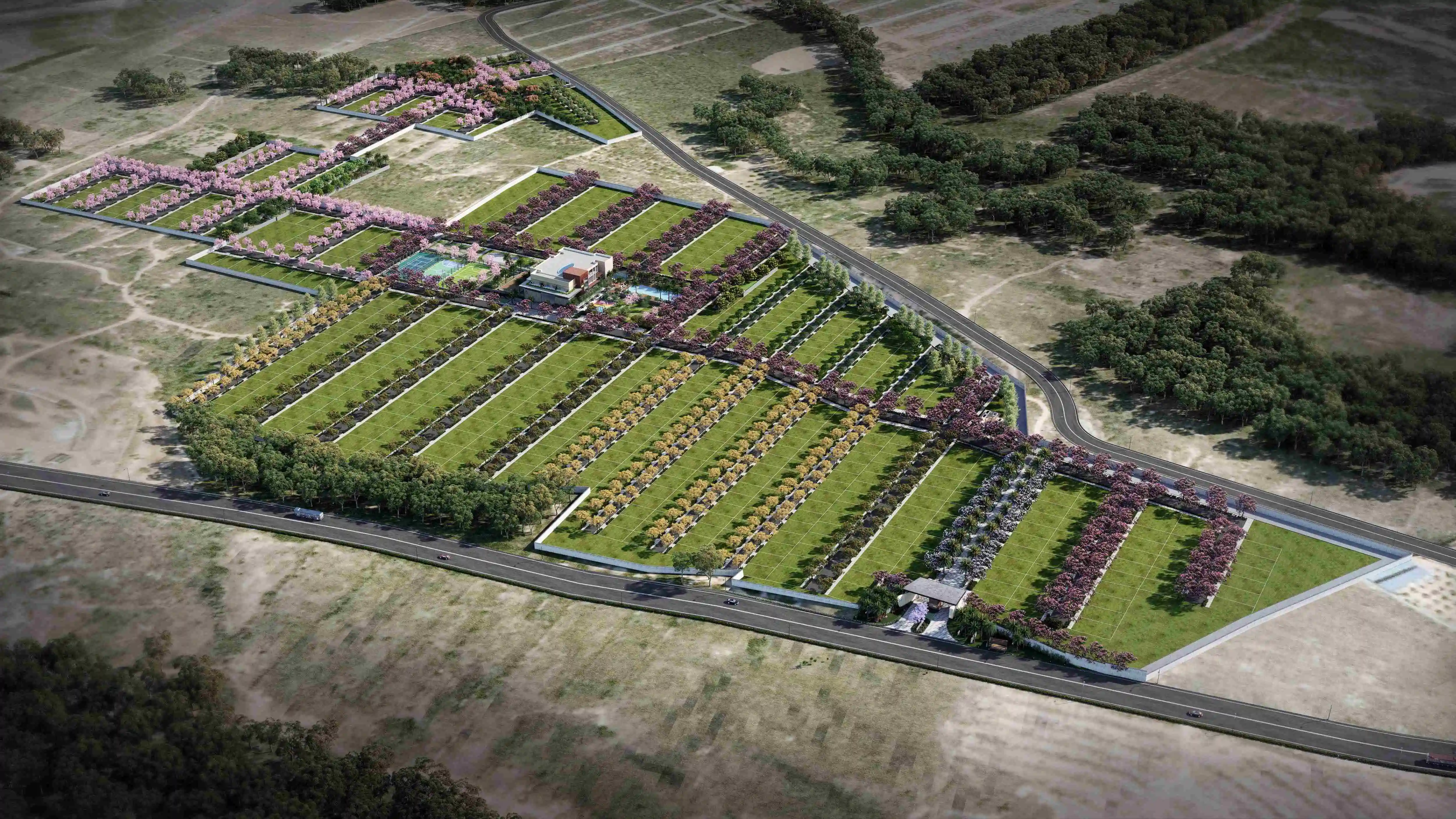 Aerial View of Vaishnavi AT-One Life | Best Plots to Buy at Vaishnavi AT-One Life | Yelahanka, North Bengaluru | Enquire Now at vaishnavilife.com | Best Plotted Development Project | Land for Investment | Vaishnavi Group